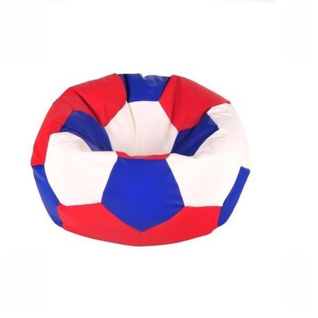 Sedací vak lopta 100x100 cm bielo-modro-červená,