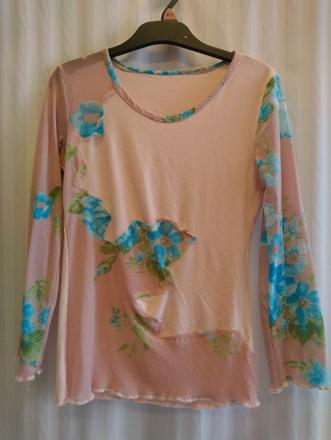 Elastické ružové tričko s motívom, 128-134 cm, 134