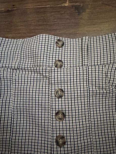 Elastické kárované nohavice cropp s vyšším pásom, 32