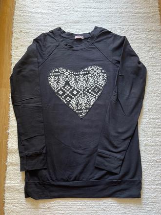 Predĺžená mikina pre tehotné ženy happymum, s