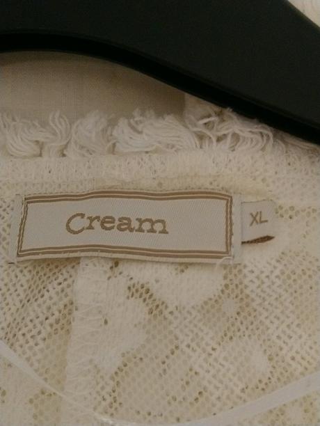 Dámsky predĺžený krémový priesvitný top, cream, xl, xl