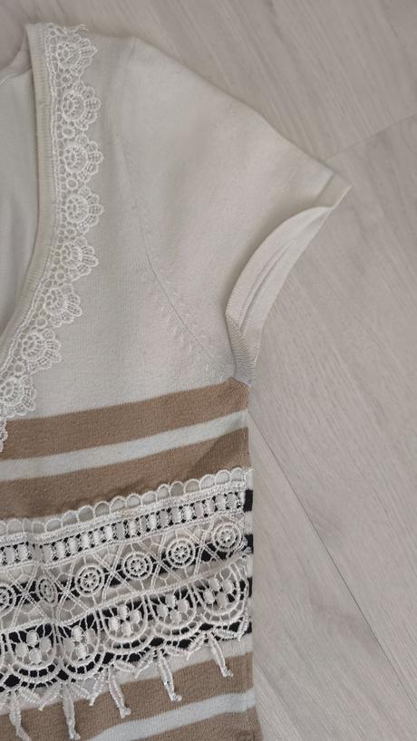 Béžové pásikavé šaty veľ.m, morgan,m