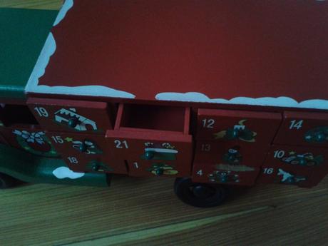 Drevenné adventné auto merry christmas-30e s pošt,