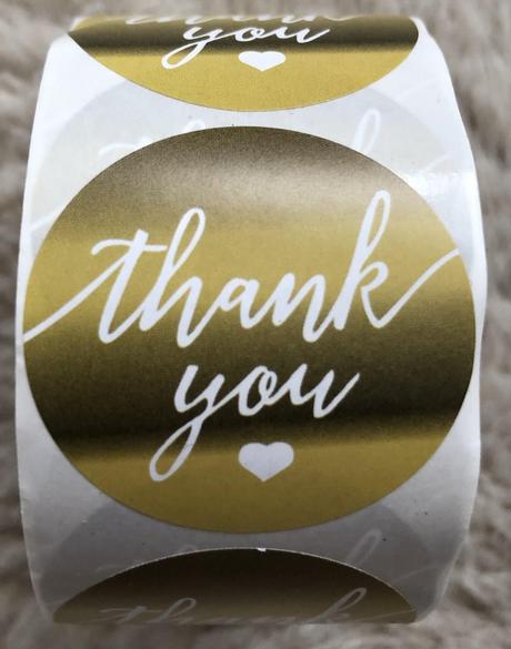 Nálepky thank you, 50 ks, 