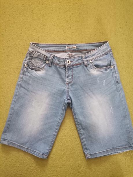 Dámske riflové krátke nohavice/kraťasy, dromedar,28