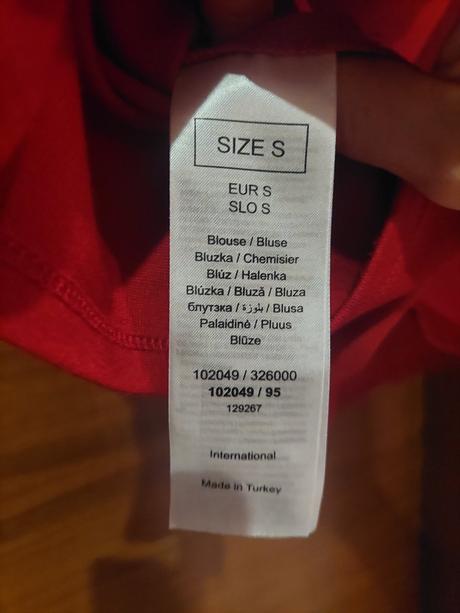 Červená blúzka, orsay,s