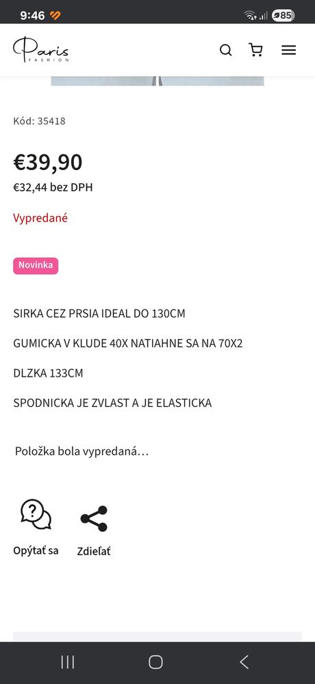 Nove saty, xl