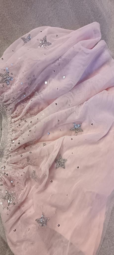 Ružová trblietavá suknička, 128