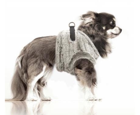 Kožušinkový postroj pre mini psíka milk&pepper,