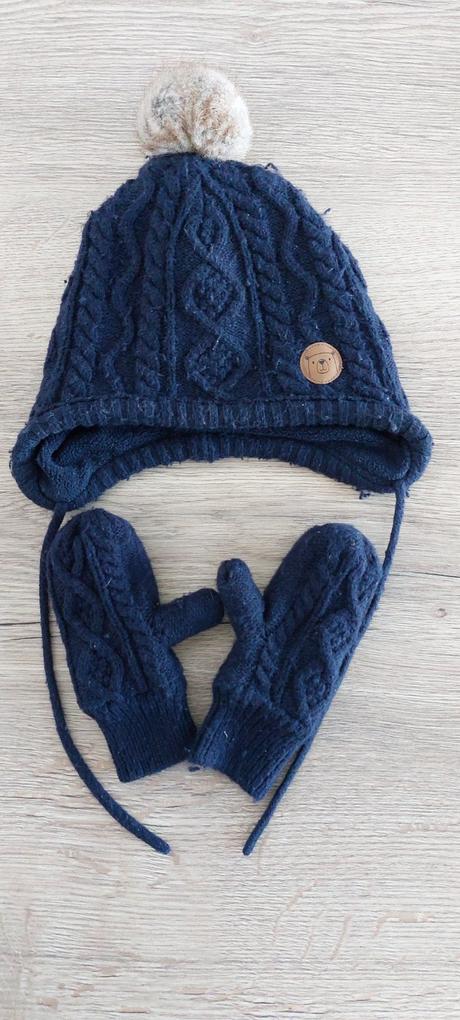 Predám zimnú čiapku s rukavicami zn. h&m veľ.86/92, h&m,92