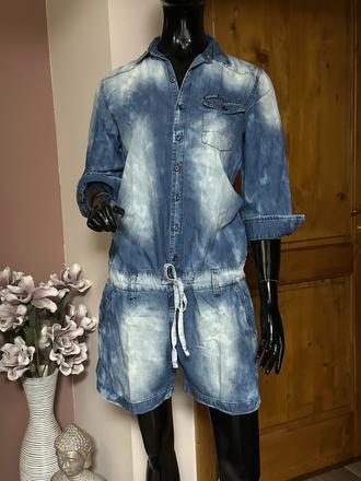 Denimový nohavicový overal zn. retro jeans oiginál, m