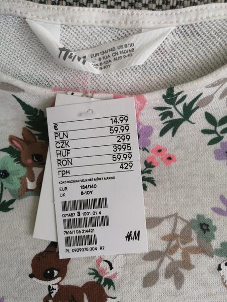 Dievčenské šaty, h&m,134 / 140