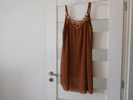 Šaty hnedé padavý materiál m/l, m