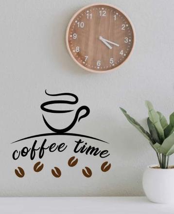 Nálepka na stenu coffee time,