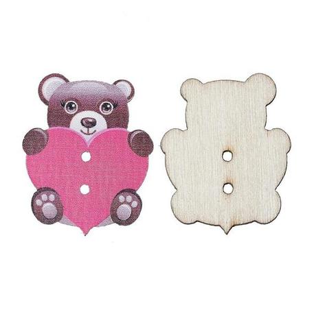 Drevený gombík macko, 