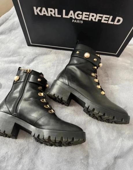 Karl lagerfeld perry military pearl boot, karl lagerfeld,36
