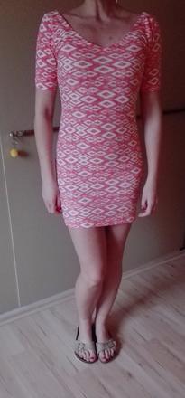 Ružové šaty, h&m,m