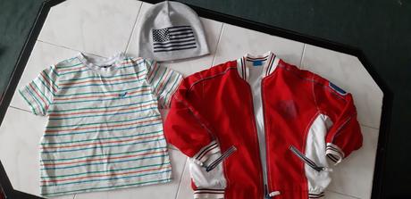 Bunda,čiapka a tričko 92/98, 92