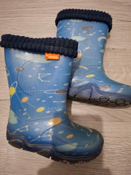 Modré gumové čižmy s vložkou, demar,26