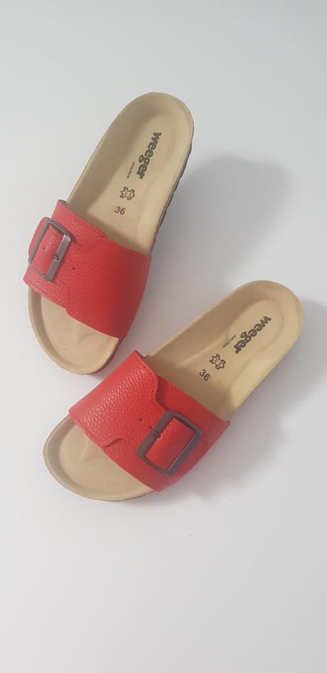 Kožené korkové šlapky, 38