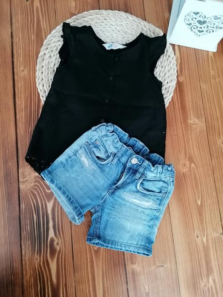 Riflové kraťasy 92 modre, denim,92