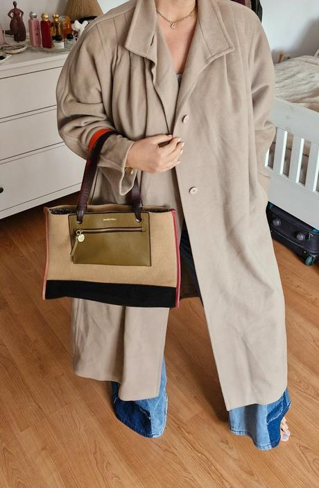 Vintage vlnený kabát, xl