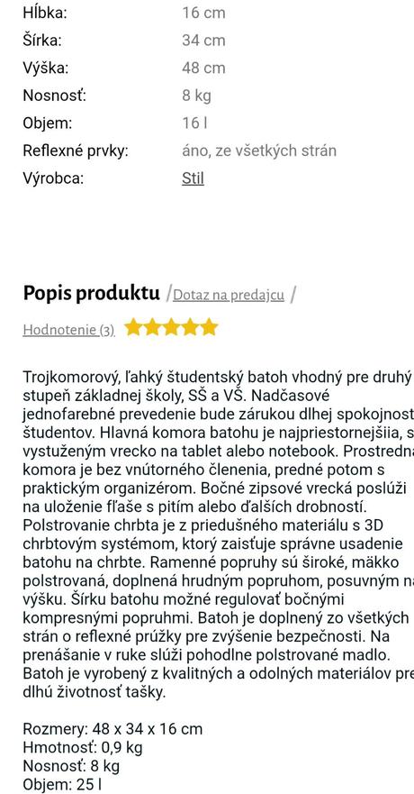 Značkový študentský batoh (už s poštovným), 