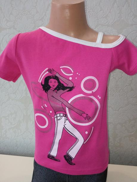 Dievčenské ružové tričko s potlačou, 110