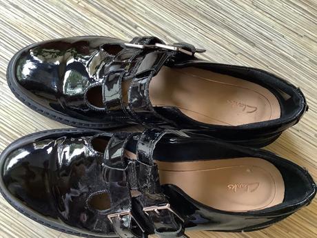 Kožené lakovane topanky, clarks,38