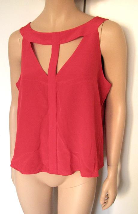 Červený netradičný top, xl