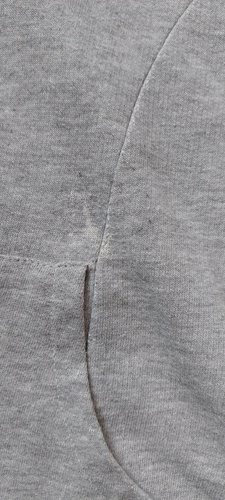 Sivá mikinová vesta s kapucňou na zips, l