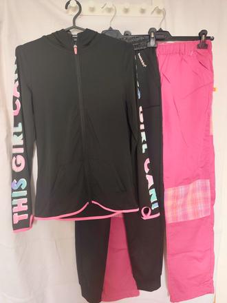 Dievčenský športový outfit 3 ks-mikina, 2xnohavice, pepco,164