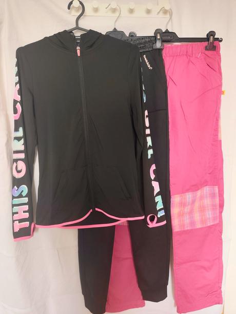 Dievčenský športový outfit 3 ks-mikina, 2xnohavice, pepco,164
