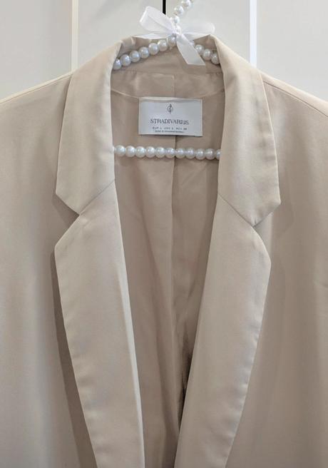 Krémove sako, stradivarius,l