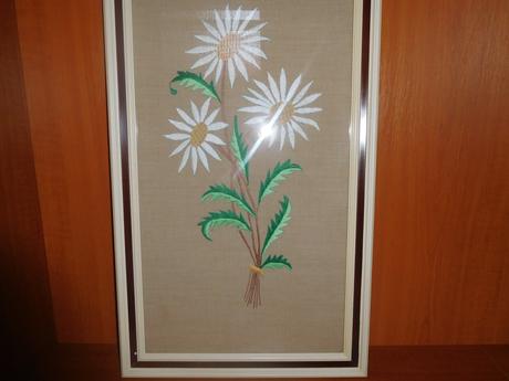 Obraz vyšívaný kvety, 