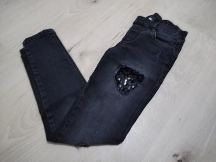 Jeginsy unisex čierne prisposobivé 146/152, 146
