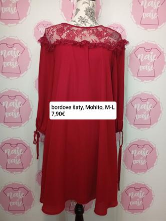 Bordove šaty m-l, mohito,l