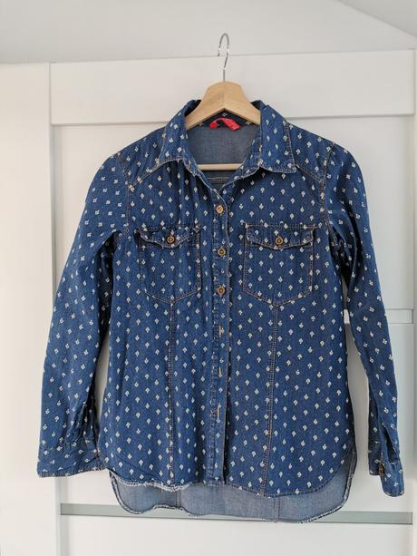 Dámska riflová košeľa, s