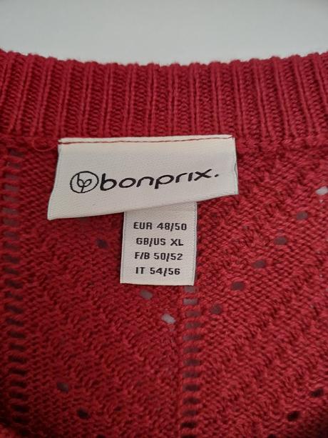 Bordový sveter, bonprix,50