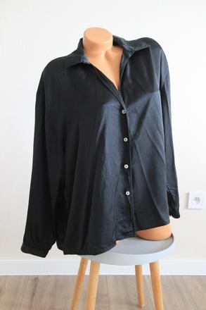 Čierny saténová blúzka, american vintage, m/l, m
