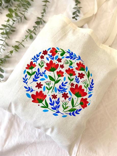 Plátené, ručne maľované tašky, 