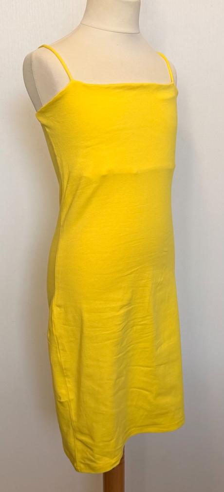 Gina tricot žlté elastické šaty na ramienka, xs