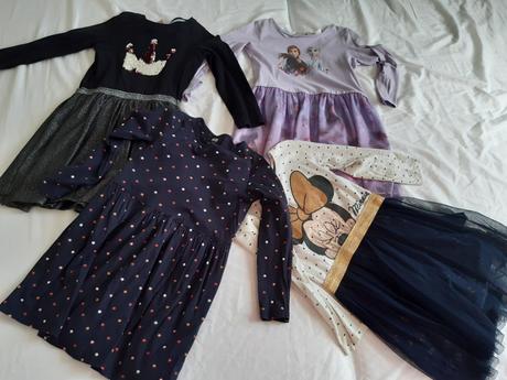 Šaty dlhý rukáv-4kusy, h&m,110