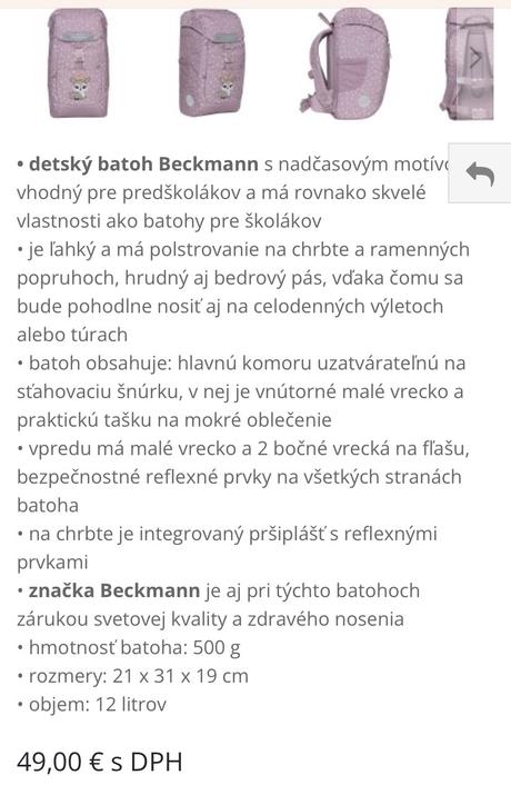 Beckmann ruksak mini, 
