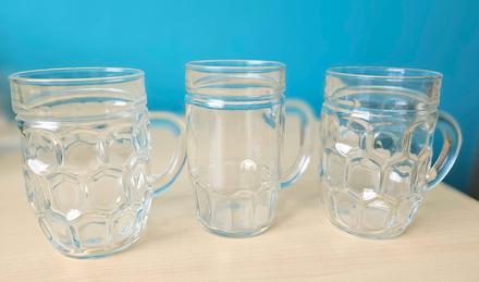 Sada 3 ks retro pohárov na pivo (tretinky), 0,3 l, 