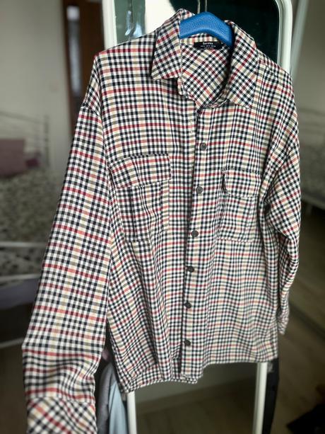 Bershka kockovana dlhšia košeľa, bershka,s