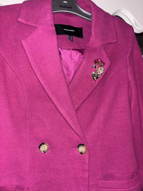 Magenta ružový kabát vero moda xs/s, vero moda,xs