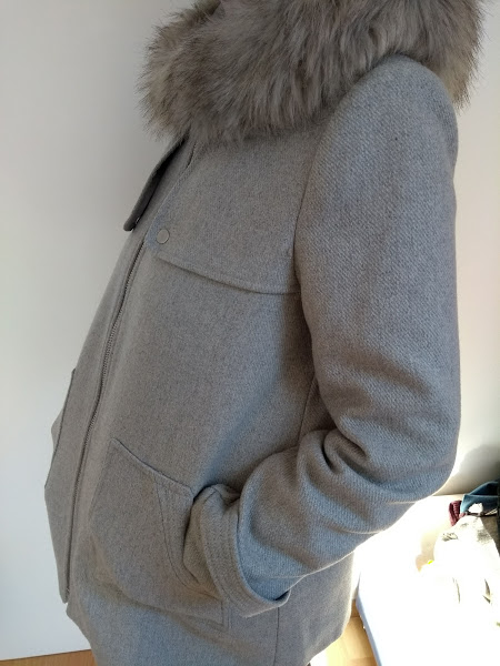 Kabát s kapucňou a strih, camaieu,l