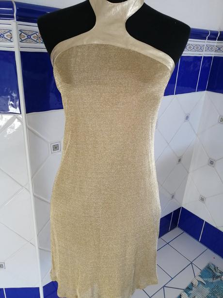 Luxusné zlaté saty, xs