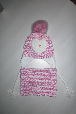 Čiapka s brmbolcom + nákrčník - cena spolu, 128